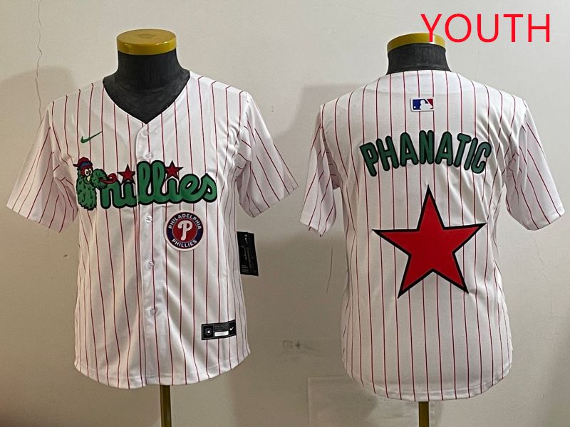 Youth Philadelphia Phillies Blank White three generations Joint Name Nike 2025 MLB Jersey style 12